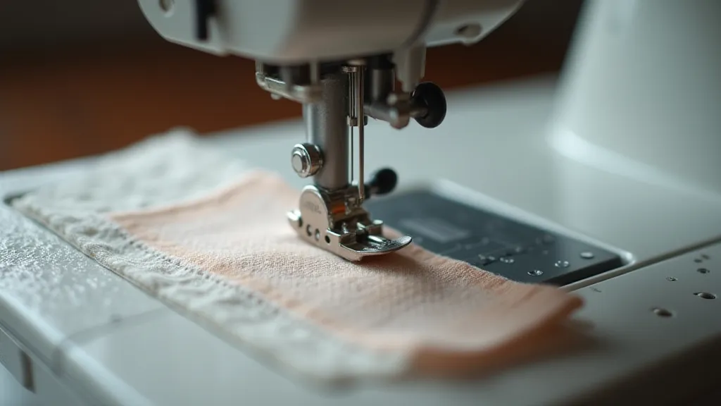 Needle threading through fabric