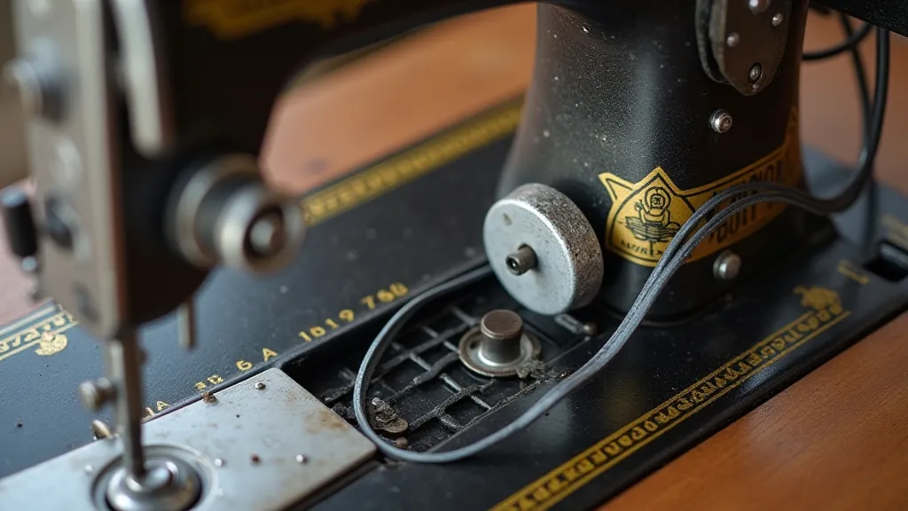 Singer 15-91 machine showing the belt's route