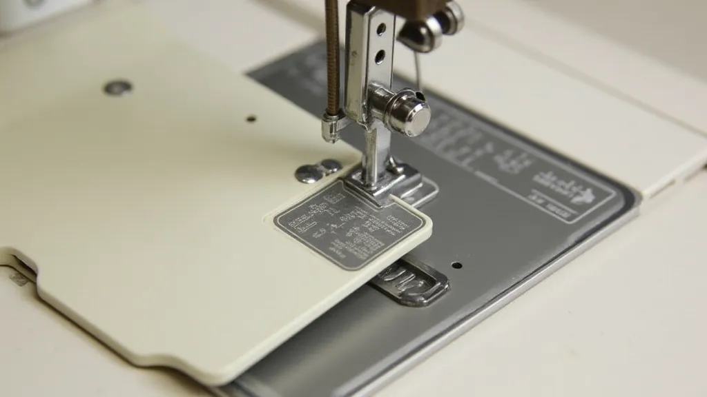 Singer 16 bobbin chamber cover partially open