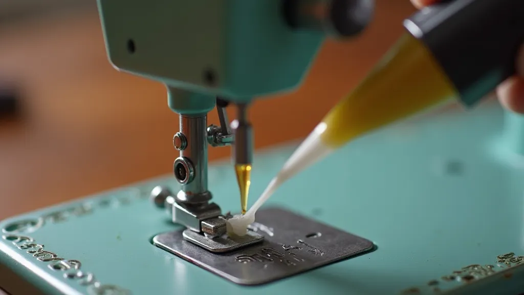 Applying oil to the needle bar race
