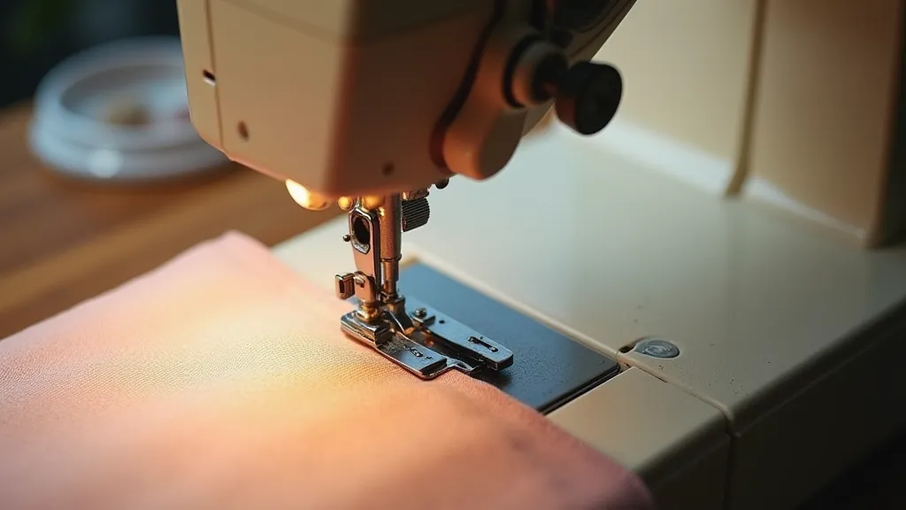 Singer 99K sewing a straight line for testing stitch quality.
