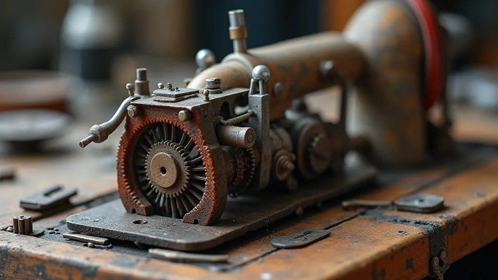 Singer 99K timing mechanism parts laid out for repair.